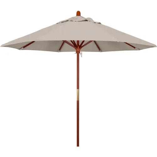 Centerline Dynamics Umbrellas & Bases California Umbrella 9' Patio Umbrella - Olefin Woven Granite - Hardwood Pole - Grove Series