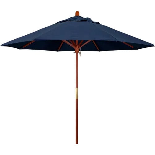 9 patio umbrella sunbrella wood California Umbrella 9' Patio Umbrella, Grove Series, Hardwood Pole, Sunbrella 1A, Spectrum Indigo, MARE908-48080