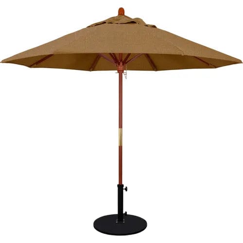 california patio umbrella California Umbrella 9' Patio Umbrella, Grove Series, Hardwood Pole, Sunbrella 2A, Linen Sesame, MARE908-8318