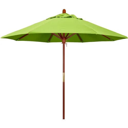 california umbrella 9' patio umbrella California Umbrella Grove 9' Patio Umbrella, Wood Pole, Sunbrella 2A Parrot Fabric