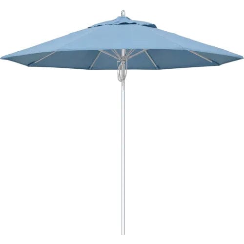 Centerline Dynamics Umbrellas & Bases California Umbrella Newport 9' Patio Umbrella, Silver Pole, Sunbrella 1A Air Blue Fabric