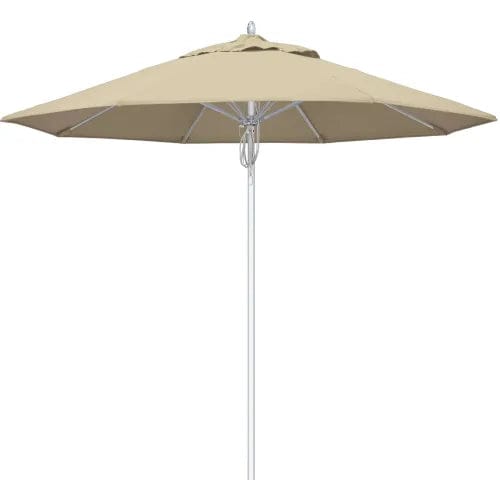 Centerline Dynamics Umbrellas & Bases California Umbrella Newport 9' Patio Umbrella, Silver Pole, Sunbrella 1A Antique Beige Fabric