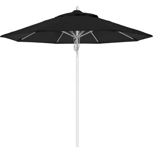 Centerline Dynamics Umbrellas & Bases California Umbrella Newport 9' Patio Umbrella, Silver Pole, Sunbrella 1A Black Fabric