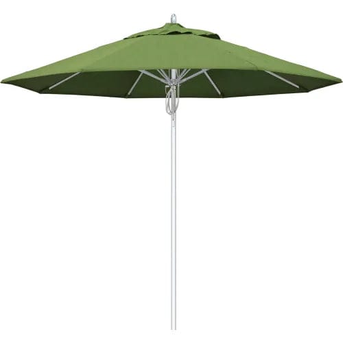 Centerline Dynamics Umbrellas & Bases California Umbrella Newport 9' Patio Umbrella, Silver Pole, Sunbrella 1A Cilantro Fabric