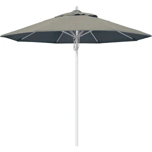california umbrella 9' patio umbrella California Umbrella Newport Collection AATF908AH002-48032 9' Patio Umbrella w/ Silver Anodized Aluminum Pole Fiberglass Ribs Pulley Lift