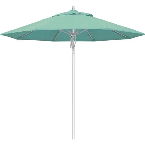 Centerline Dynamics Umbrellas & Bases California Umbrella Newport 9' Patio Umbrella, Silver Pole, Sunbrella 1A Spectrum Mist Fabric