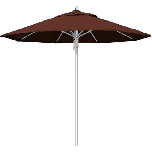Centerline Dynamics Umbrellas & Bases California Umbrella Newport 9' Patio Umbrella, Silver Pole, Sunbrella 2A Bay Brown Fabric