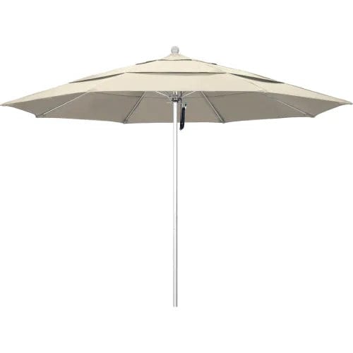 Centerline Dynamics Umbrellas & Bases California Umbrella Venture 11' Patio Umbrella, Silver Pole, Olefin Antique Beige Fabric
