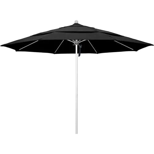 Centerline Dynamics Umbrellas & Bases California Umbrella Venture 11' Patio Umbrella, Silver Pole, Olefin Black Fabric