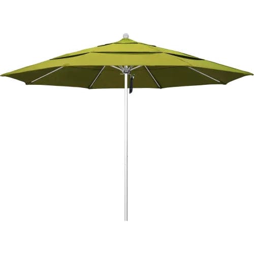 Centerline Dynamics Umbrellas & Bases California Umbrella Venture 11' Patio Umbrella, Silver Pole, Olefin Kiwi Fabric