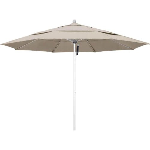 Centerline Dynamics Umbrellas & Bases California Umbrella Venture 11' Patio Umbrella, Silver Pole, Olefin Woven Granite Fabric