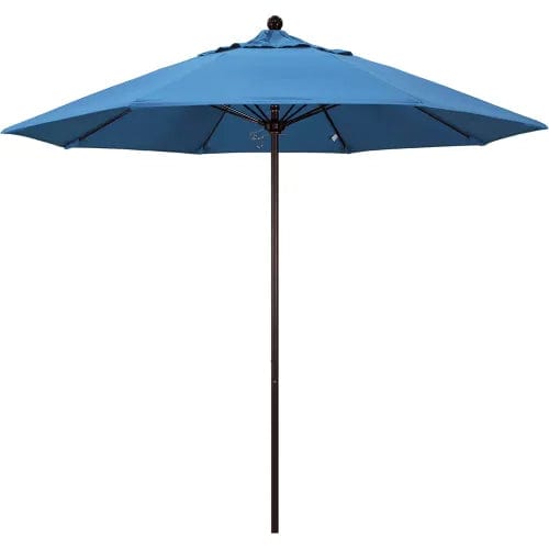 Centerline Dynamics Umbrellas & Bases California Umbrella Venture 9' Patio Umbrella, Bronze Pole, Olefin Frost Blue Fabric