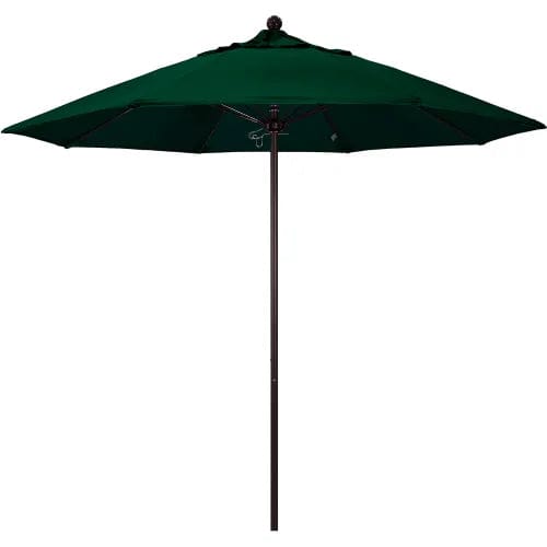 Centerline Dynamics Umbrellas & Bases California Umbrella Venture 9' Patio Umbrella, Bronze Pole, Olefin Hunter Green Fabric