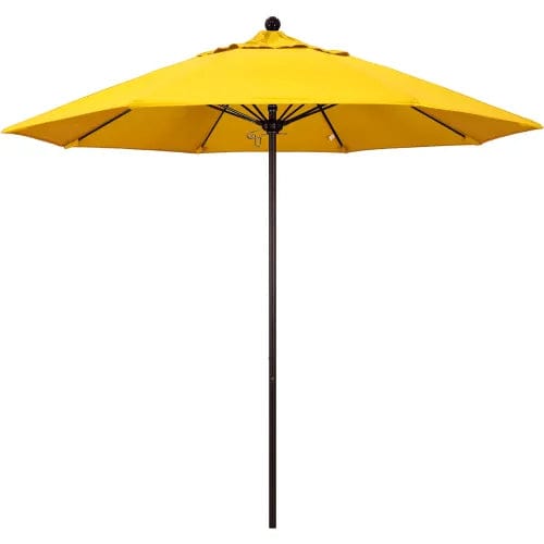 Centerline Dynamics Umbrellas & Bases California Umbrella Venture 9' Patio Umbrella, Bronze Pole, Olefin Lemon Fabric