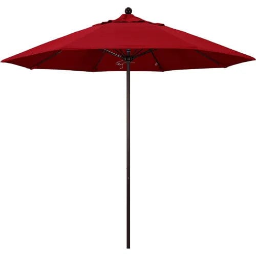 Centerline Dynamics Umbrellas & Bases California Umbrella Venture 9' Patio Umbrella, Bronze Pole, Olefin Red Fabric