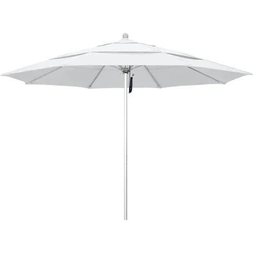 Centerline Dynamics Umbrellas & Bases California Umbrella Venture 9' Patio Umbrella, Silver Pole, Olefin White Fabric