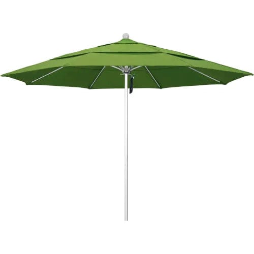 Centerline Dynamics Umbrellas & Bases California Umbrella Venture 9' Patio Umbrella, Silver Pole, Sunbrella 1A Cilantro Fabric