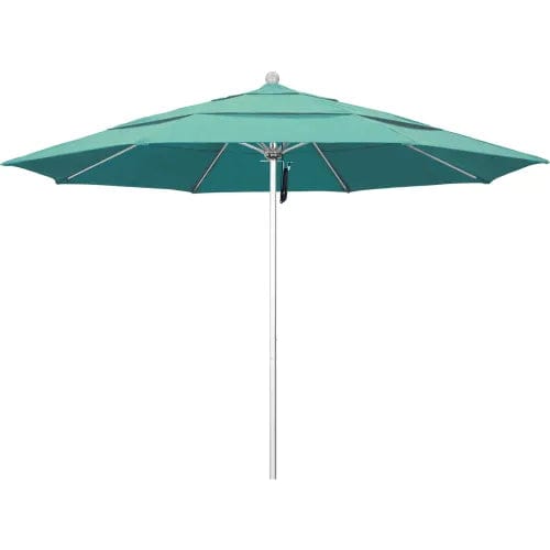 Centerline Dynamics Umbrellas & Bases California Umbrella Venture 9' Patio Umbrella, Silver Pole, Sunbrella 1A Spectrum Mist Fabric