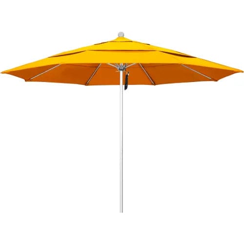 9 orange patio umbrella California Umbrella Venture 9' Silver Market Umbrella in Yellow