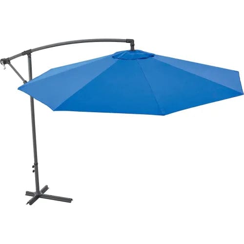 Centerline Dynamics Umbrellas & Bases Cantilever Umbrella w/ Crank, Tilt & Cross Brace, Olefin Fabric, 10'W, Blue