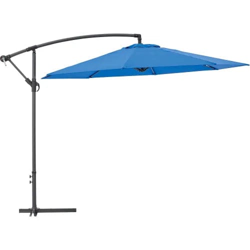 Centerline Dynamics Umbrellas & Bases Cantilever Umbrella w/ Crank, Tilt & Cross Brace, Olefin Fabric, 10'W, Blue