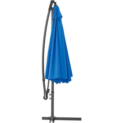 Centerline Dynamics Umbrellas & Bases Cantilever Umbrella w/ Crank, Tilt & Cross Brace, Olefin Fabric, 10'W, Blue
