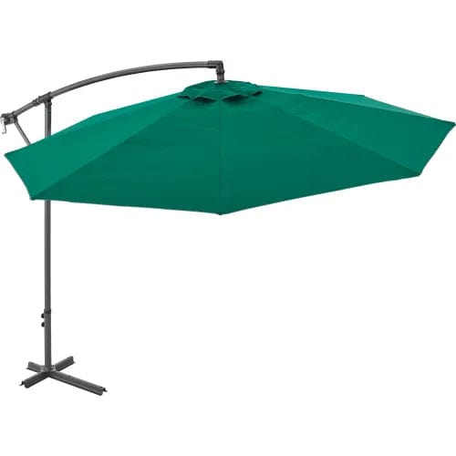 Centerline Dynamics Umbrellas & Bases Cantilever Umbrella w/ Crank, Tilt & Cross Brace, Olefin Fabric, 10'W, Green