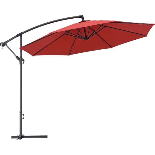 Centerline Dynamics Umbrellas & Bases Cantilever Umbrella w/ Crank, Tilt & Cross Brace, Olefin Fabric, 10'W, Red