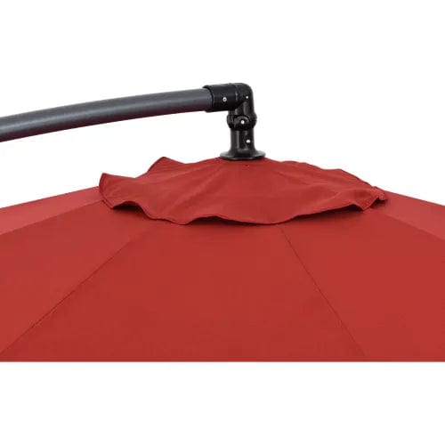Centerline Dynamics Umbrellas & Bases Cantilever Umbrella w/ Crank, Tilt & Cross Brace, Olefin Fabric, 10'W, Red