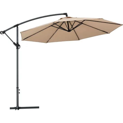 Centerline Dynamics Umbrellas & Bases Cantilever Umbrella w/ Crank, Tilt & Cross Brace, Olefin Fabric, 10'W, Tan