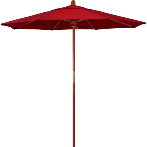 Centerline Dynamics Umbrellas & Bases Red California Umbrella 7.5' Patio Umbrella Hardwood Pole - Grove Series