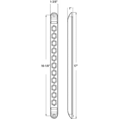 Centerline Dynamics Vehicle Lighting 17" Red Slimline Stop/Turn/Tail Light With 9 LED - 5621711 - Pkg Qty 10