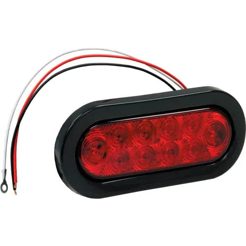 Centerline Dynamics Vehicle Lighting 6-1/2" Oval 10 Led Red Stop-Turn Tail Light W/ Grommet & Plug - Min Qty 3