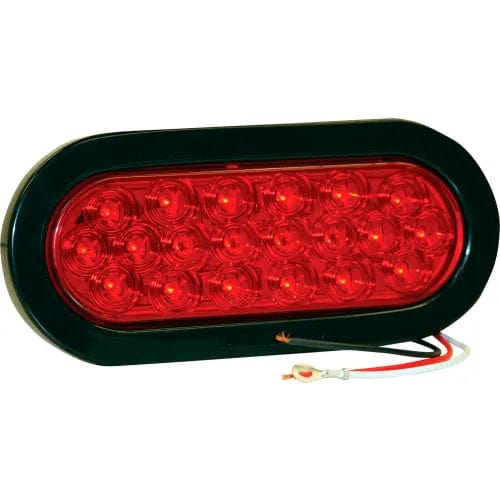 Centerline Dynamics Vehicle Lighting 6-1/2" Oval 20 Led Red Stop-Turn Tail Light W/ Grommet & Plug - Min Qty 3