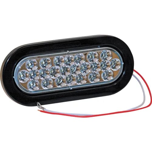 Centerline Dynamics Vehicle Lighting 6-1/2" Oval 24 LED Clear Backup Light w/ Grommet & Plug - 5626324