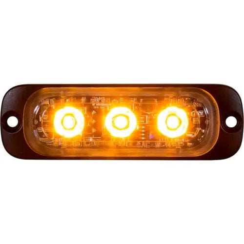 Centerline Dynamics Vehicle Maintenance 3.375" Amber Thin Mount Horizontal Strobe Lights With 3 LED - 8892300