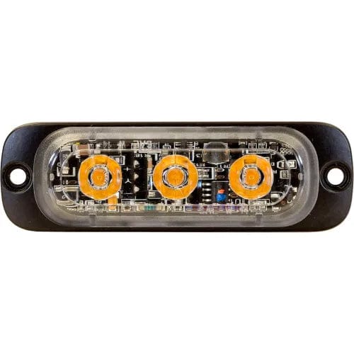 Centerline Dynamics Vehicle Maintenance 3.375" Amber Thin Mount Horizontal Strobe Lights With 3 LED - 8892300