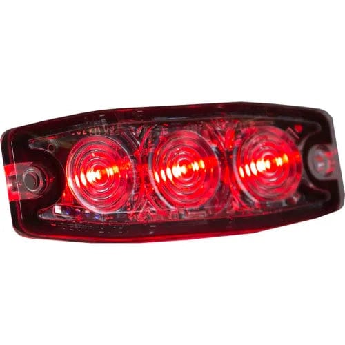 Centerline Dynamics Vehicle Maintenance 3.4" Red Surface Mount Ultra-Thin Strobe Light With 3 LED - 8892233