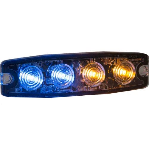 Centerline Dynamics Vehicle Maintenance 4.4" Amber/Blue Surface Mount Ultra-Thin Strobe Light - 4 LED - 8892248