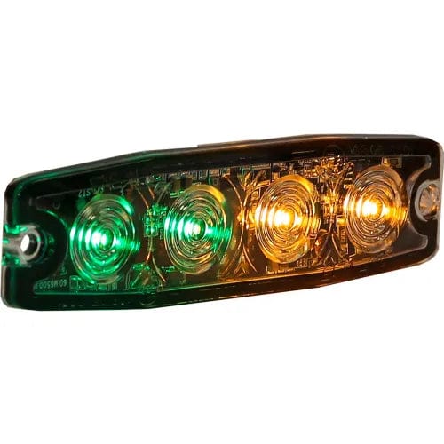 Centerline Dynamics Vehicle Maintenance 4.4" Amber/Green Surface Mount Ultra-Thin Strobe Light - 4 LED - 8892250