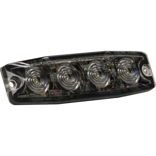 Centerline Dynamics Vehicle Maintenance 4.4" Clear Surface Mount Ultra-Thin Strobe Light With 4 LED - 8892241