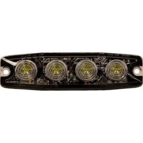 Centerline Dynamics Vehicle Maintenance 4.4" Clear Surface Mount Ultra-Thin Strobe Light With 4 LED - 8892241