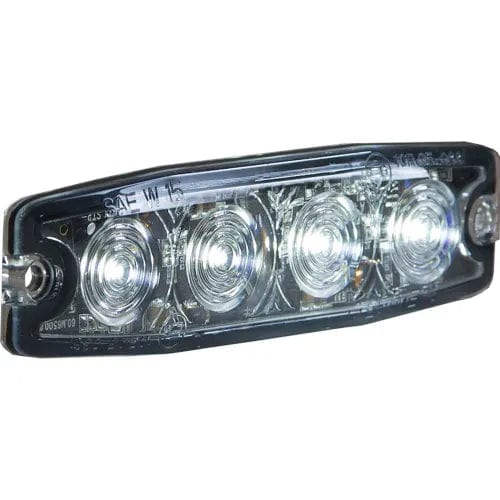 Centerline Dynamics Vehicle Maintenance 4.4" Clear Surface Mount Ultra-Thin Strobe Light With 4 LED - 8892241