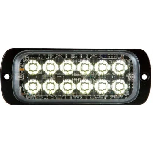 Centerline Dynamics Vehicle Maintenance 4.5" Clear Thin Mount Rectangular Strobe Light With 12 LED - 8892601