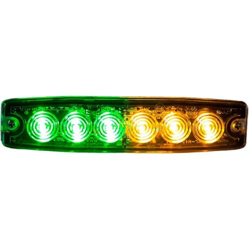 Centerline Dynamics Vehicle Maintenance 5.14" Amber/Green Surface Mount Ultra-Thin LED Strobe Light - 8892210