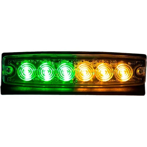 Centerline Dynamics Vehicle Maintenance 5.14" Amber/Green Surface Mount Ultra-Thin LED Strobe Light - 8892210