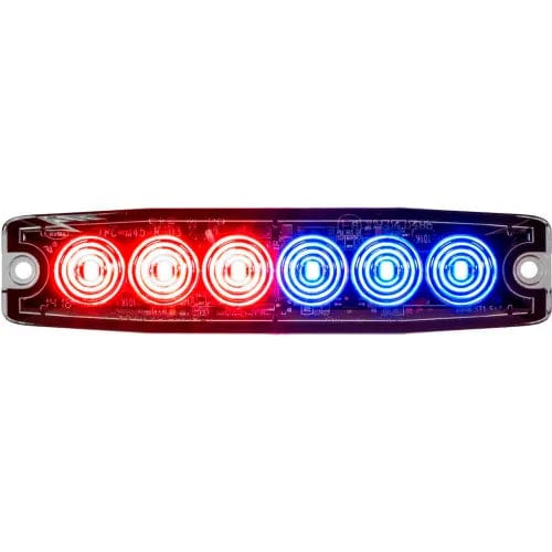 Centerline Dynamics Vehicle Maintenance 5.14" Red/Blue Surface Mount Ultra-Thin LED Strobe Light - 8892205