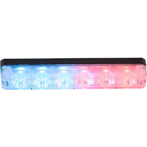 Centerline Dynamics Vehicle Maintenance 5.19" Red/Blue Low Profile Strobe for Narrow Grill Spacing With 6 LED - 8892805