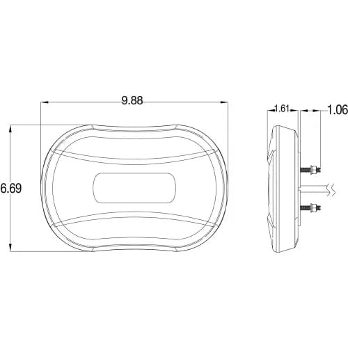 Centerline Dynamics Vehicle Maintenance Amber Oval Mini Light Bar With 40 LED - 9.875 x 6.75 x 1.625 Inch - 8891080