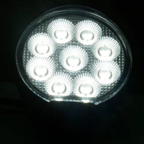 Centerline Dynamics Vehicle Maintenance IQ Round Auxiliary LED Flood Beam Light with 9 LED, 3-1/2", Clear
